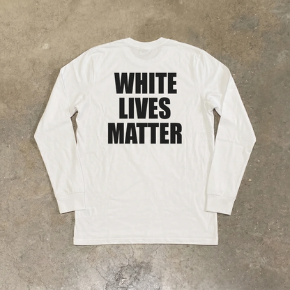 Pope John Paul II 'White Lives Matter' Longsleeve White Tee