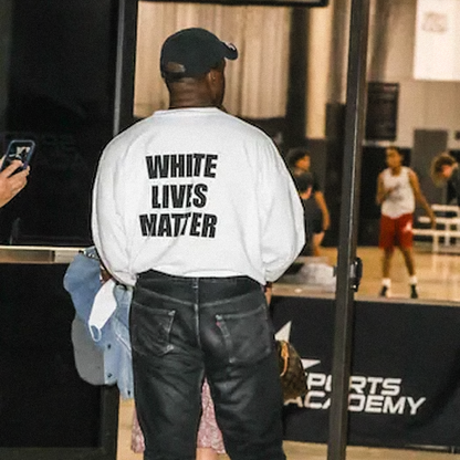 Pope John Paul II 'White Lives Matter' Longsleeve White Tee