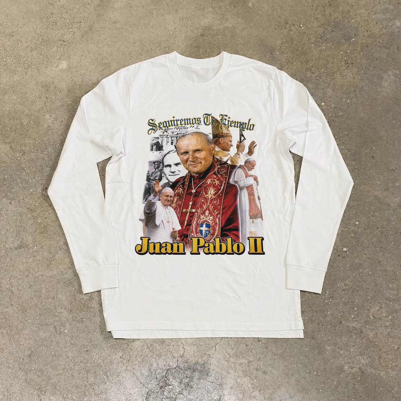 Pope John Paul II 'White Lives Matter' Longsleeve White Tee