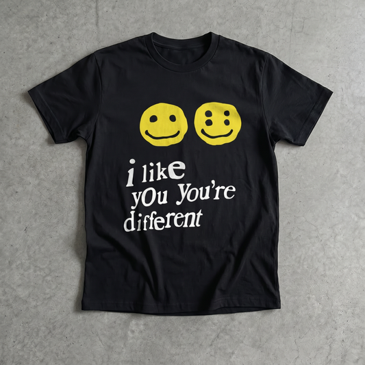 I Like You You're Different Classic Black Tee